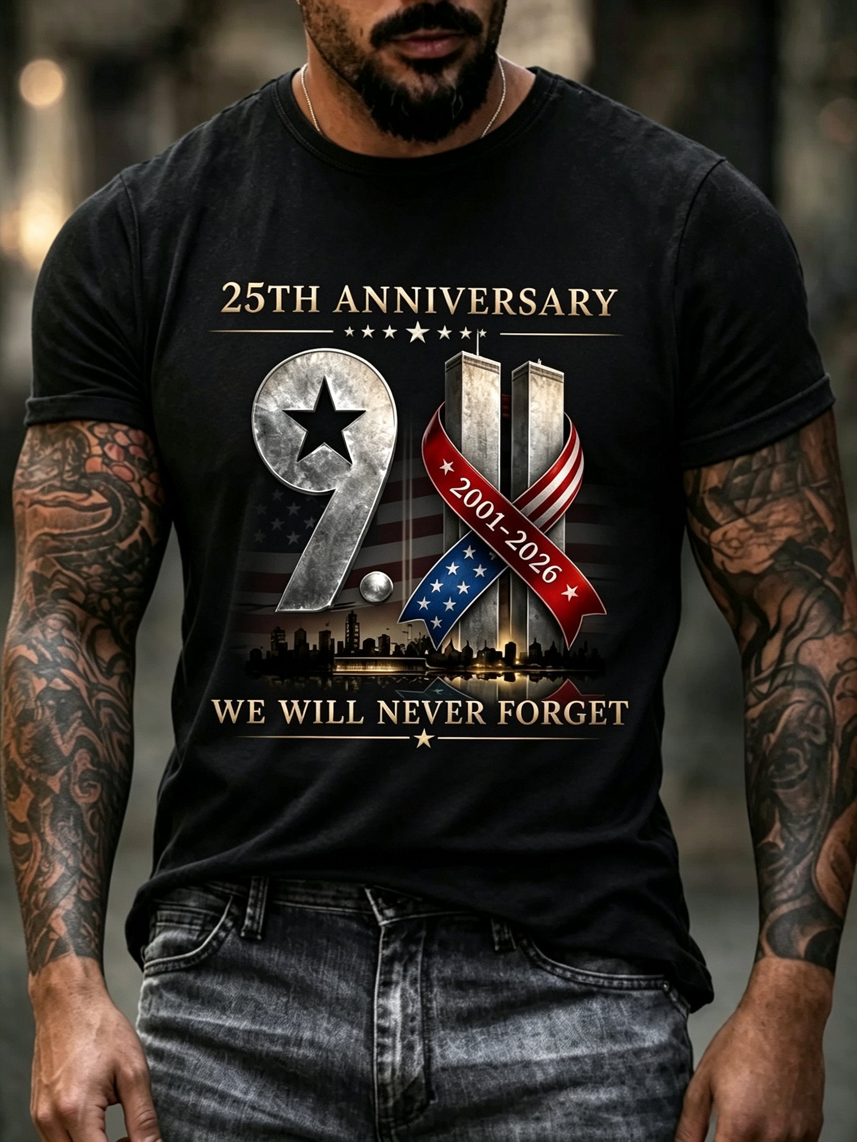 Men's 9.11 Never Forget Printed T-shirt